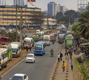 A busy street in Kenya