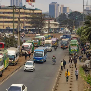 A busy street in Kenya