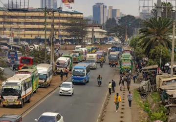 A busy street in Kenya