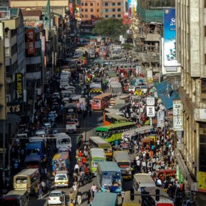 A busy street in Nairobi CBD