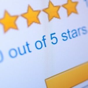 A photo showing ratings on a website